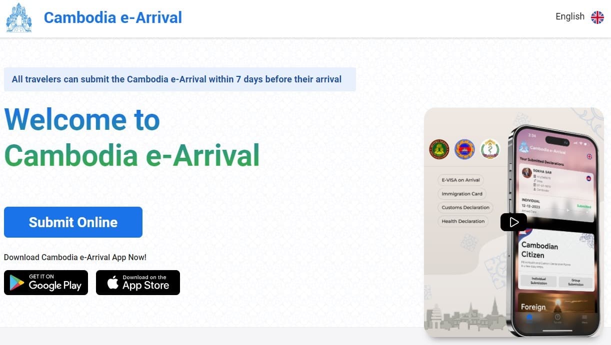 Registration on Cambodia E-Arrival